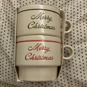 Hearth and Hand Merry Christmas Ceramic Mug Set - Red and Green